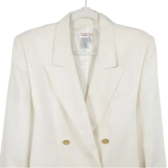 Vintage Talbots 2 PC Linen Blend Double-breasted Blazer Jacket and Skirt Suit 12 - Picture 4 of 16